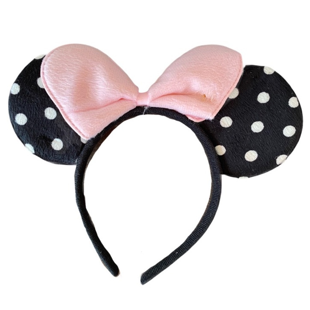 Charming Pink Bow Polka Dot Ears Headband
